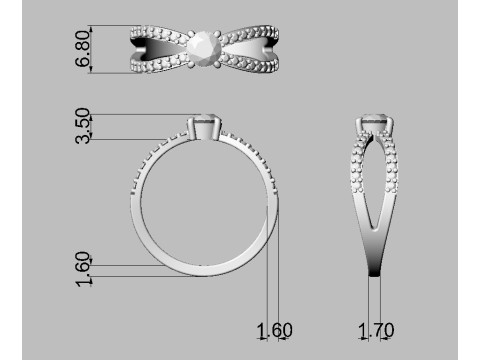 Round Gemstone Classic Ring 3D प्रिंट मॉडल