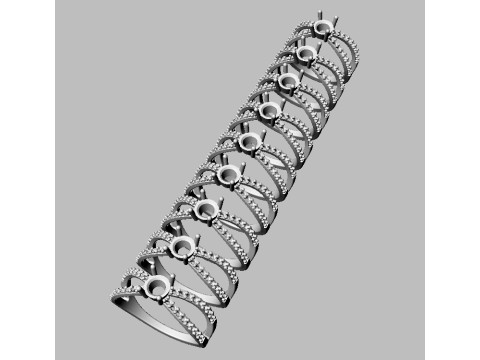 Round Gemstone Classic Ring 3D प्रिंट मॉडल