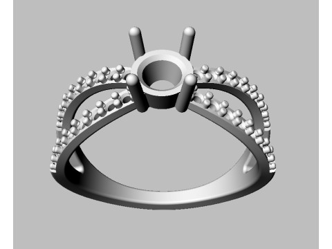 Round Gemstone Classic Ring 3D प्रिंट मॉडल