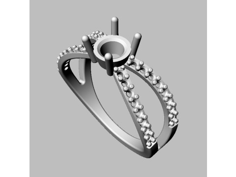 Round Gemstone Classic Ring 3D प्रिंट मॉडल