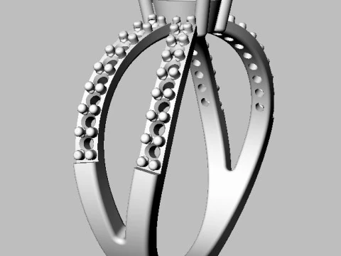 Round Gemstone Classic Ring 3D Print Model