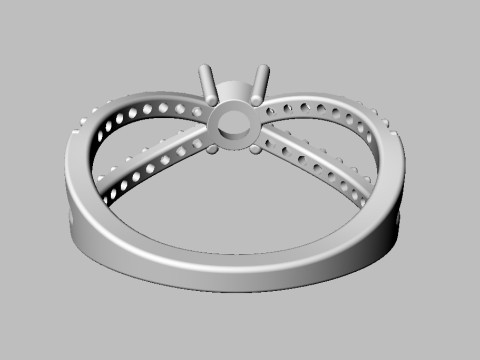 Round Gemstone Classic Ring 3D प्रिंट मॉडल