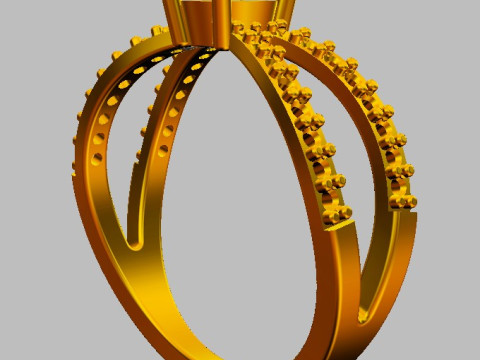 Round Gemstone Classic Ring 3D प्रिंट मॉडल