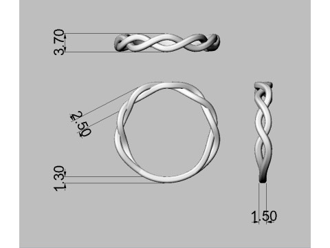 Braided Ring Modello di stampa 3D