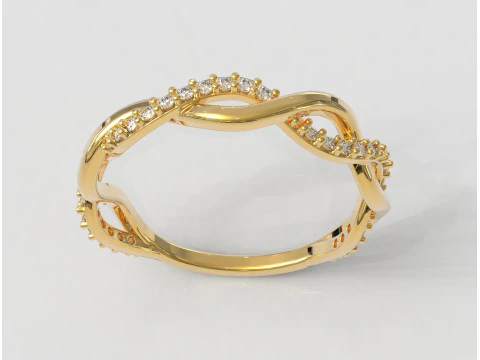 Плетеное кольцо с бриллиантом 3D Принт Модель