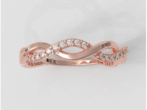 Braided Diamond Ring 3D Print Model