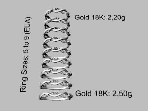 Braided Diamond Ring 3D Print Model
