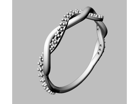 Braided Diamond Ring 3D Print Model