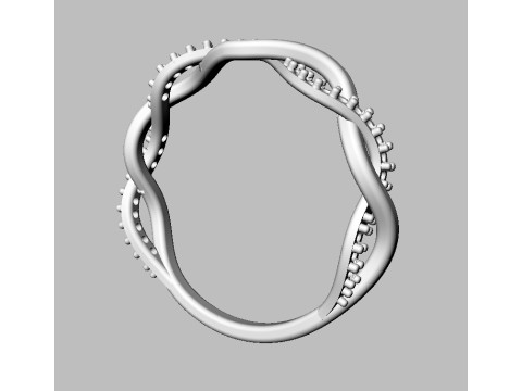 Braided Diamond Ring 3D Print Model