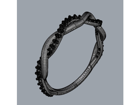 Braided Diamond Ring 3D Print Model