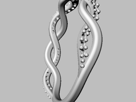 Braided Diamond Ring 3D Print Model
