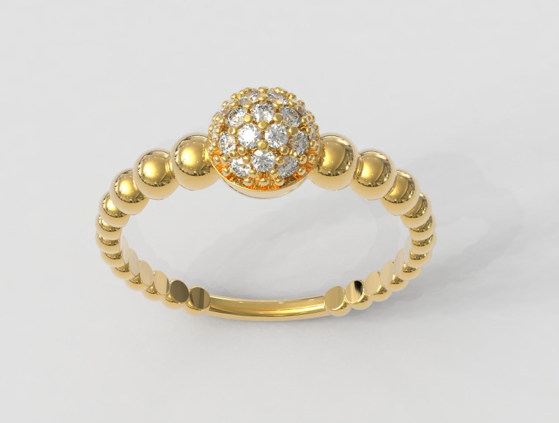 Diamond Sphere Ring Model do druku 3D .c4d .max .obj .3ds .fbx .stl .blend 
