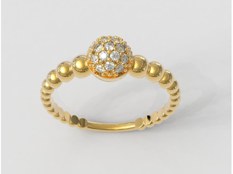 Diamond Sphere Ring 3Dプリントモデル