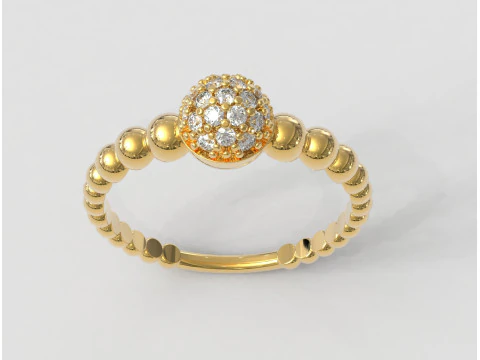 Anel Esfera de Diamante Modelo de Impressão 3D