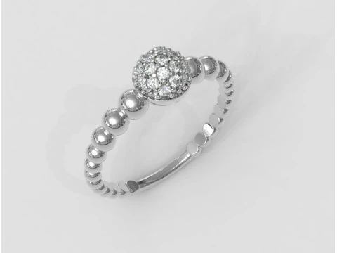 Diamond Sphere Ring 3D Print Model