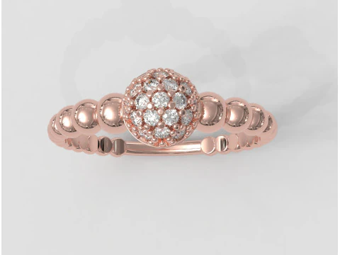 Diamond Sphere Ring 3D Print Model