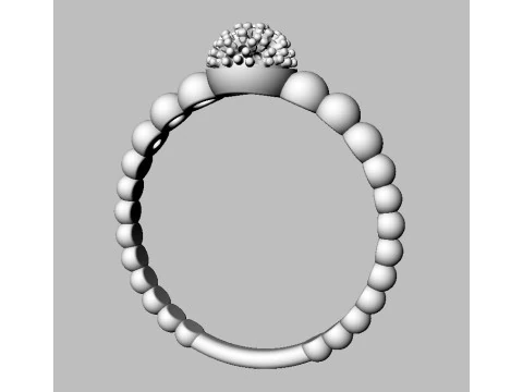 Diamond Sphere Ring 3D Print Model