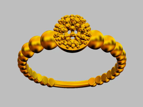 Diamond Sphere Ring 3D Print Model