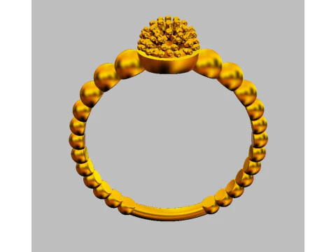 Diamond Sphere Ring 3D Print Model