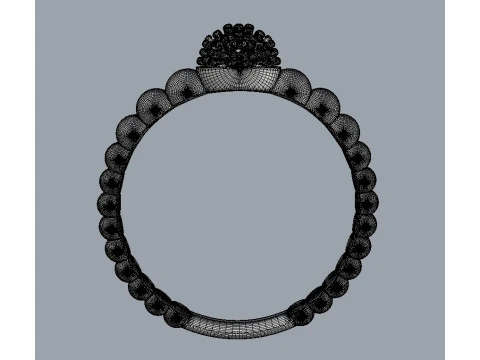 Diamond Sphere Ring 3D Print Model