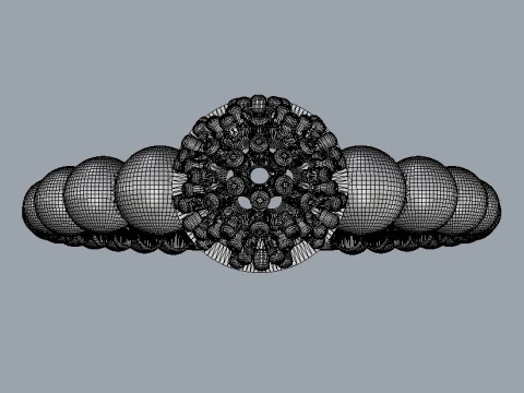 Diamond Sphere Ring 3D Print Model