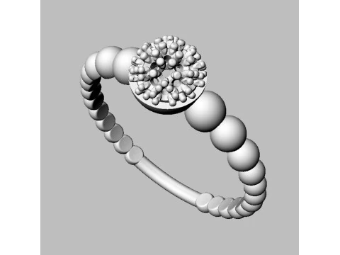Diamond Sphere Ring 3D Print Model