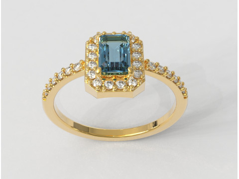 Emerald Gemstone Classic Ring 3Dプリントモデル
