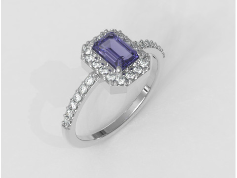 Emerald Gemstone Classic Ring Modelo de Impressão 3D