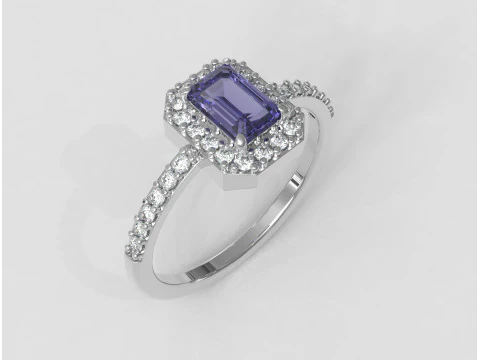 Emerald Gemstone Classic Ring 3D Print Model