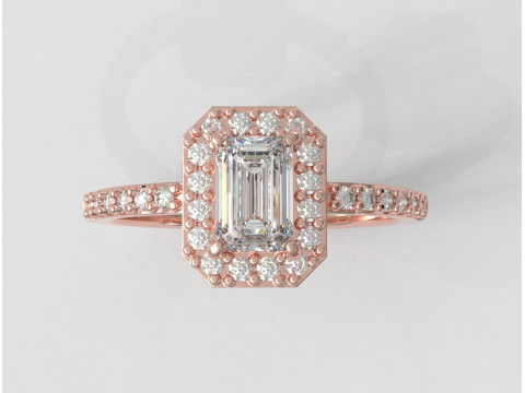 Emerald Gemstone Classic Ring Modelo de Impressão 3D