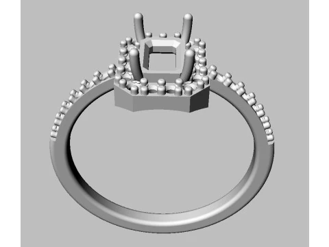 Emerald Gemstone Classic Ring 3D Print Model