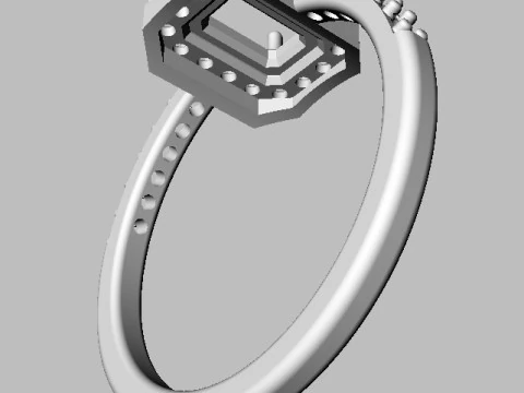 Emerald Gemstone Classic Ring 3D Print Model