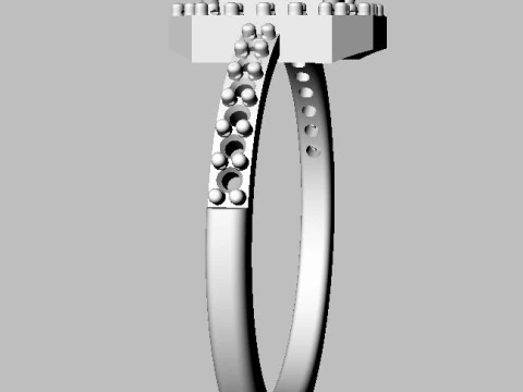 Emerald Gemstone Classic Ring 3D Print Model