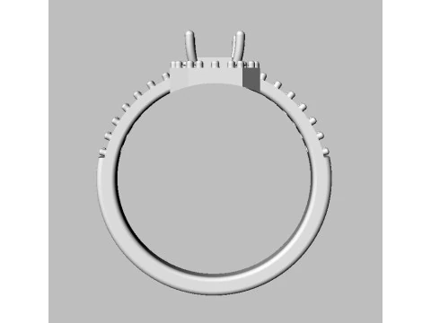 Emerald Gemstone Classic Ring 3D Print Model