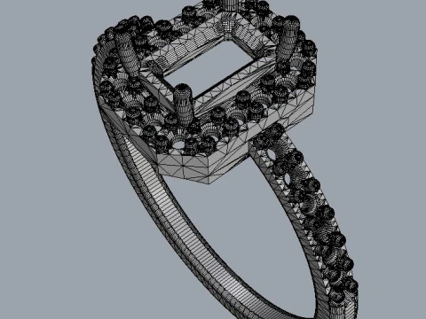 Emerald Gemstone Classic Ring 3D Print Model
