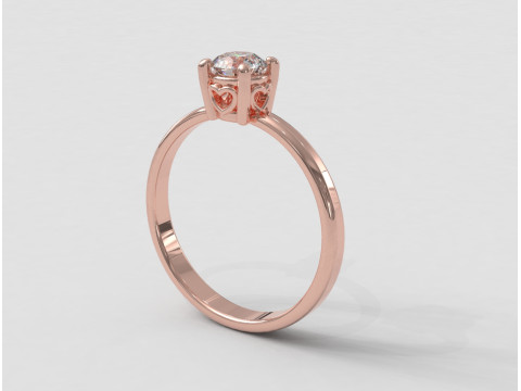 5mm Heart Engagement Ring 3D Print Model