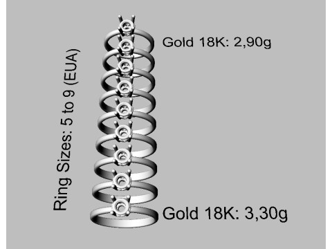 5mm Heart Engagement Ring Modello di stampa 3D