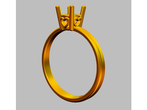 5mm Heart Engagement Ring Modello di stampa 3D