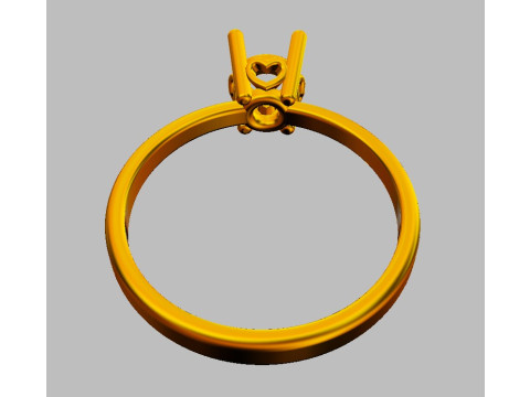 5mm Heart Engagement Ring Modello di stampa 3D
