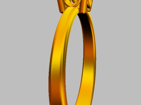 5mm Heart Engagement Ring Modello di stampa 3D