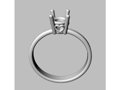 5mm Heart Engagement Ring Modello di stampa 3D