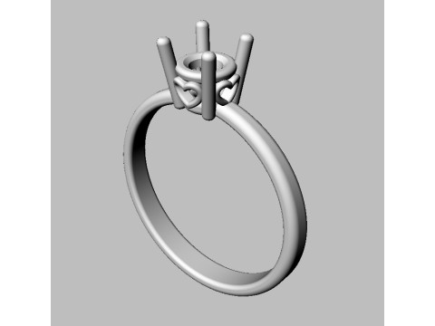 5mm Heart Engagement Ring Modello di stampa 3D