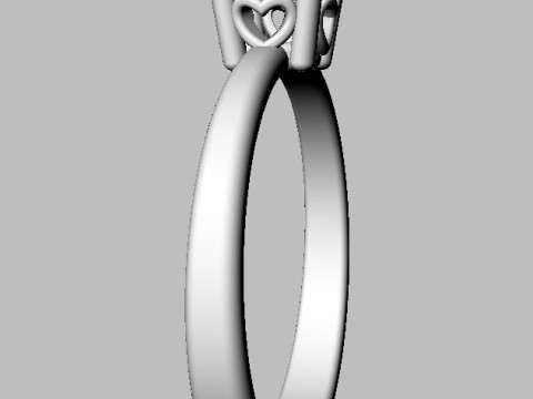 5mm Heart Engagement Ring Modello di stampa 3D