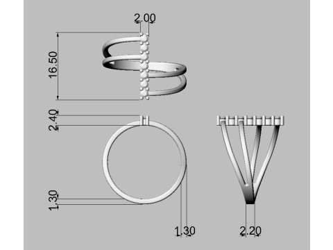7 Gemstones Ring Model do druku 3D