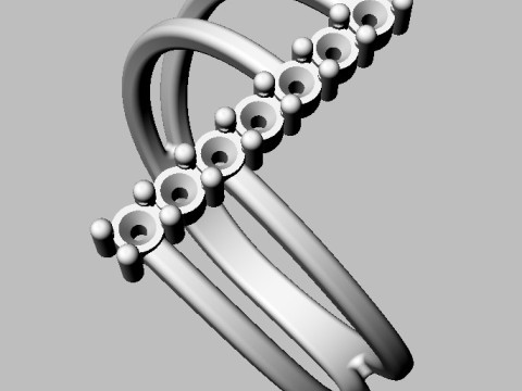 7 Gemstones Ring Model do druku 3D