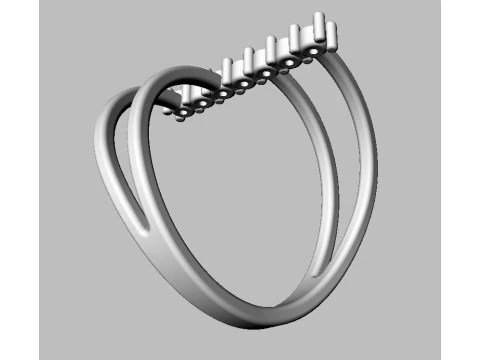 7 Gemstones Ring 3D Print Model