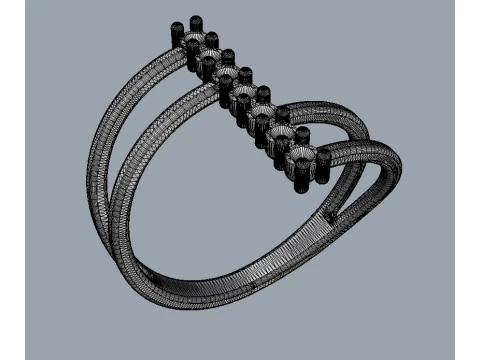 7 Gemstones Ring 3D Print Model