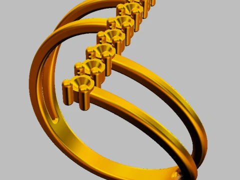 7 Gemstones Ring 3D Print Model