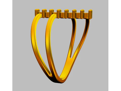 7 Gemstones Ring 3D Print Model