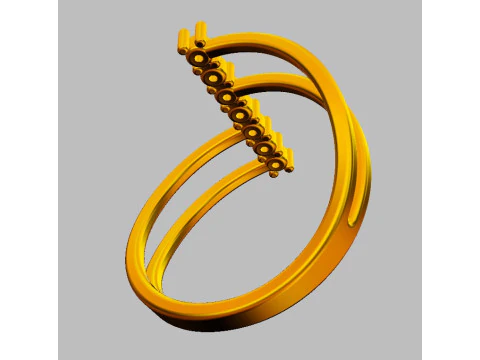 7 Gemstones Ring 3D Print Model